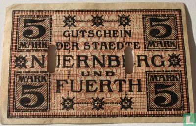 Nürnberg / Fürth, 5 Mark, 1918 - Afbeelding 2