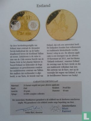 Estland 10 euro 2011 "Eerste slag van de Eurolanden" - Bild 3
