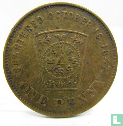 USA  Masonic Penny  (St. Louis)  1847 - Afbeelding 2
