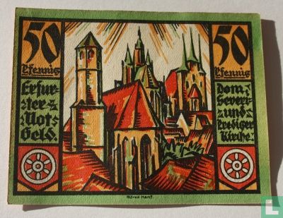 Erfurt 50 Pfennig 1921 - Afbeelding 2