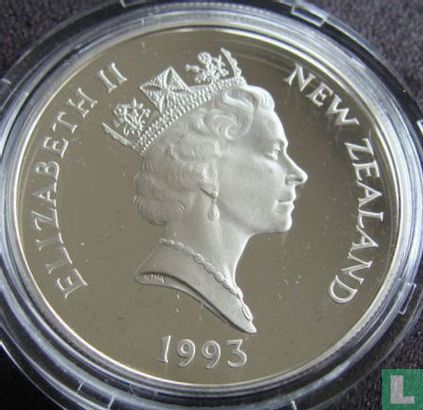 Nieuw-Zeeland 5 dollars 1993 (PROOF - zilver) "40th anniversary Coronation of Queen Elizabeth II" - Afbeelding 1