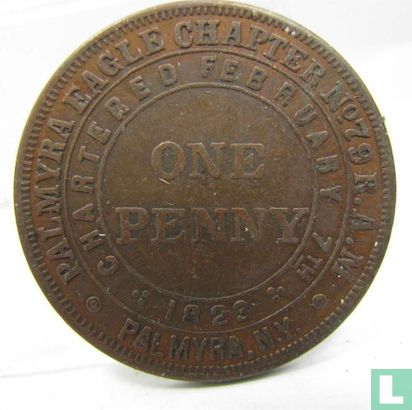 USA  Masonic Penny  (Palmyra, N.Y.)  1822 - Afbeelding 1