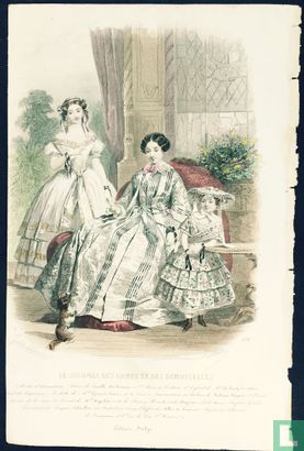 Modes d'Alexandrine; Deux femmes et une fille - (1850-1855) - 370 - Afbeelding 1