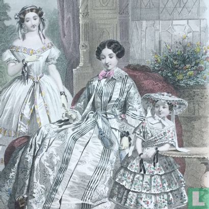 Modes d'Alexandrine; Deux femmes et une fille - (1850-1855) - 370 - Afbeelding 3