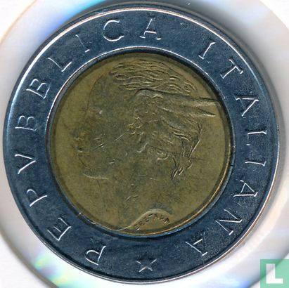 Italië 500 lire 1992 (bimetaal - type 2) - Afbeelding 2