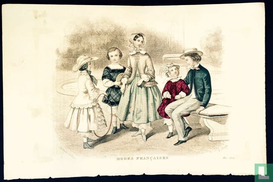 Cinq enfants au jardin - Mai 1850 - Bild 1