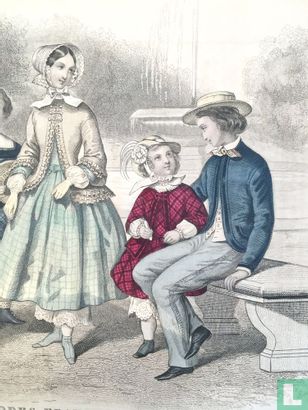 Cinq enfants au jardin - Mai 1850 - Afbeelding 3