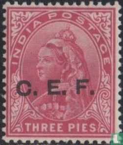 Koningin Victoria met opdruk C.E.F.