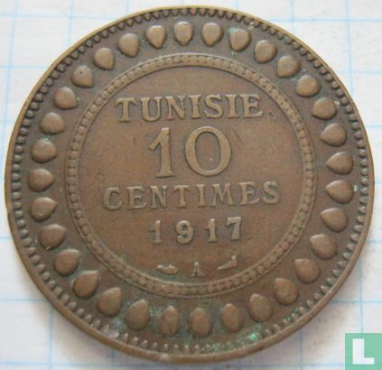 Tunesië 10 centimes 1917 (AH1336) - Afbeelding 1