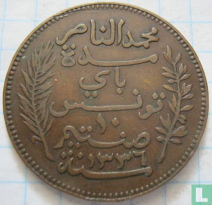 Tunesien 10 Centime 1917 (AH1336) - Bild 2