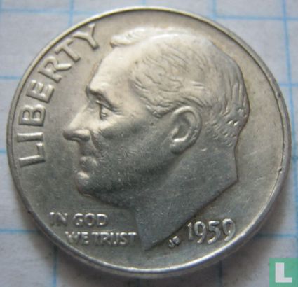 États-Unis 1 dime 1959 (sans lettre) - Image 1