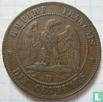 France 10 centimes 1854 (D) - Image 2