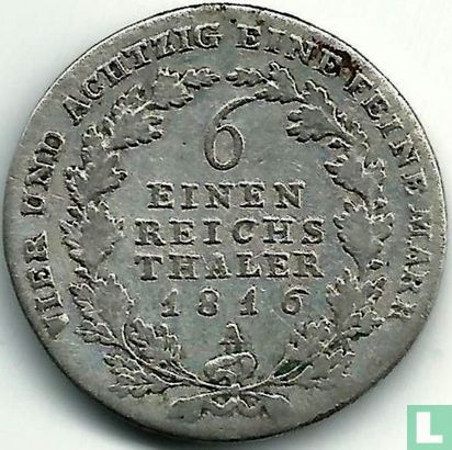 Prussia 1/6 thaler 1816 (A) - Image 1