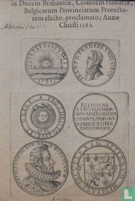 3 munten van Frans van Anjou (1555-1584) 