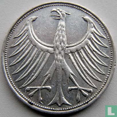 Duitsland 5 mark 1957 (J) - Afbeelding 2
