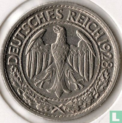 Duitse Rijk 50 reichspfennig 1928 (G) - Afbeelding 1