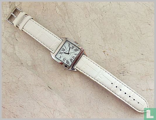 Damen-Armbanduhr, weiß-silber - Image 3