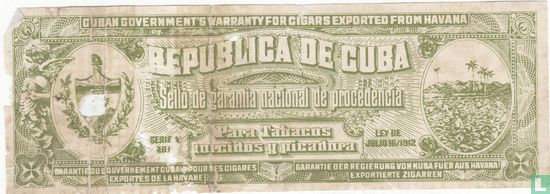 Cuban Government's Warranty for Cigars Exported from Havana