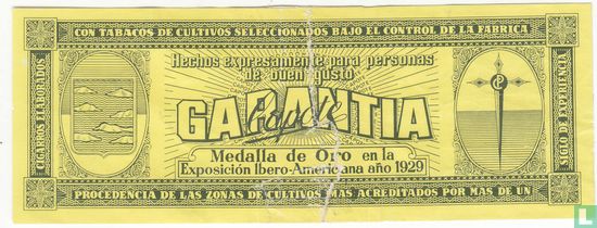 Medalla de Oro en la Exposicion Ibero-Americana ano 1929