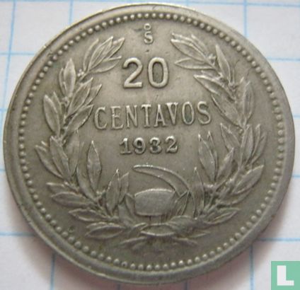 Chili 20 centavos 1932 (type 2) - Image 1