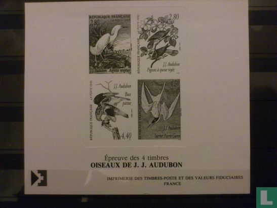 Trial of 4 stamps: Birds of JJ Audubon