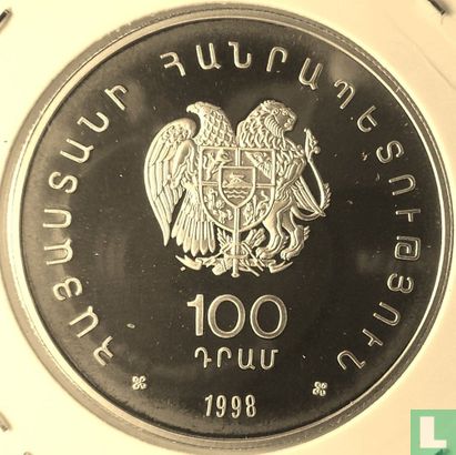 Armenië 100 dram 1998 (PROOF) "WWF - Armenian silver seagull" - Afbeelding 1
