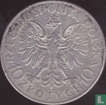 Polen 10 zlotych 1933 "70th Anniversary of 1863 Insurrection" - Afbeelding 2