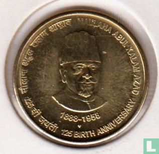 India 5 rupees 2013 "125th anniversary Birth of Maulana Abdul Kalam Azad" - Afbeelding 1