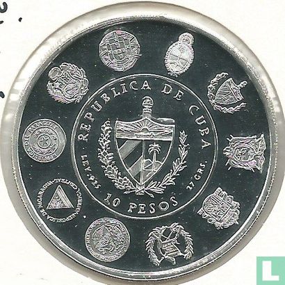 Cuba 10 pesos 2002 (PROOF) "Sailing ship Santísima Trinidad" - Image 2