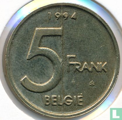 Belgien 5 Franc 1994 (NLD) - Bild 1