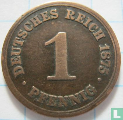 German Empire 1 pfennig 1875 (B) - Image 1