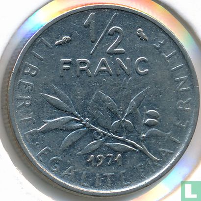 Frankrijk ½ franc 1971 - Afbeelding 1