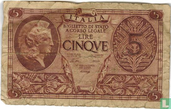 Italy 5 Lire (P31a) - Image 1