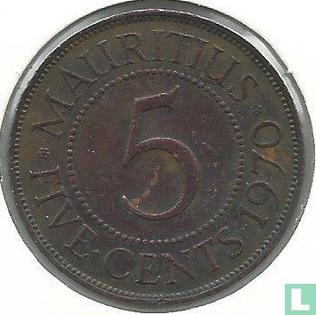 Mauritius 5 cents 1970 - Image 1