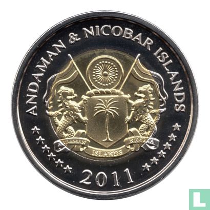 Andamanen en Nicobare 10 Rupees 2011 (Bi-Metal - Prooflike) - Image 2