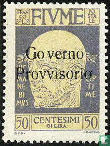 Gabriele d'Annunzio, with overprint