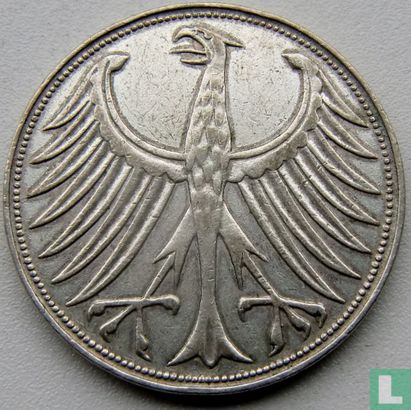 Duitsland 5 mark 1961 (J) - Afbeelding 2