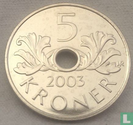 Norwegen 5 Krone 2003 - Bild 1