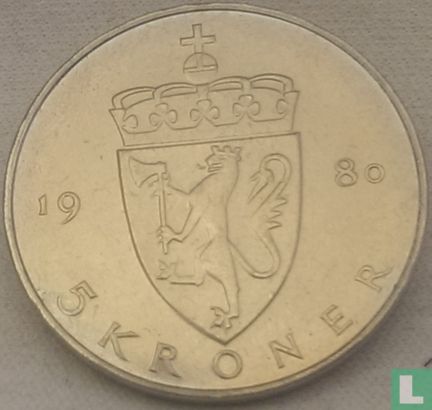 Norwegen 5 Kroner 1980 - Bild 1