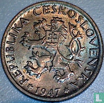 Tsjecho-Slowakije 1 koruna 1947 (koper-nikkel) - Afbeelding 1