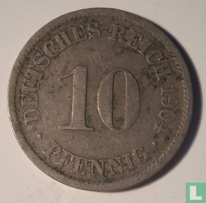 Empire allemand 10 pfennig 1904 (F) - Image 1