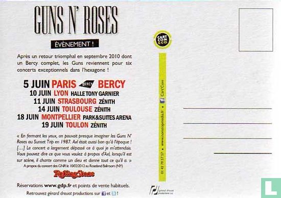 GUNS N' ROSES Tournee 2010 en France - Afbeelding 2