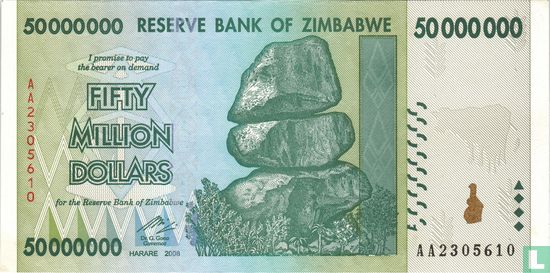 Zimbabwe 50 Million Dollars 2008 - Afbeelding 1