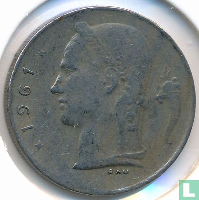 Belgium 1 franc 1961 (FRA) - Image 1