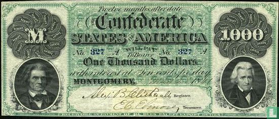 Konföderierten Staaten von Amerika in 1000 Dollar