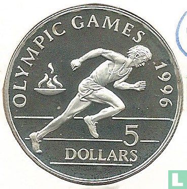 Niue 5 dollars 1992 (PROOF) "1996 Summer Olympics in Atlanta" - Afbeelding 2