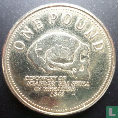 Gibraltar 1 pound 2013 "Discovery of a Neanderthal skull in Gibraltar in 1848" - Afbeelding 2