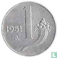 Italy 1 lira 1951 - Image 1