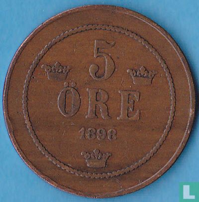 Zweden 5 Öre 1898 (4 randen in kroon) - Afbeelding 1