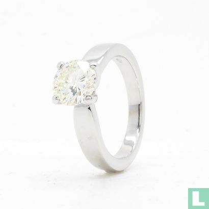 18k witgouden ring met een 1.59 ct. diamant - Image 1